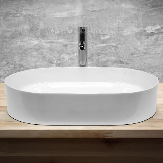 ECD Germany Countertop Sink Ceramic 60.5x38x12.5cm White