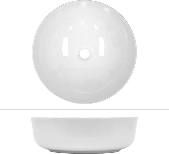 ECD Germany Countertop Sink Ceramic 40x40x13.5cm White