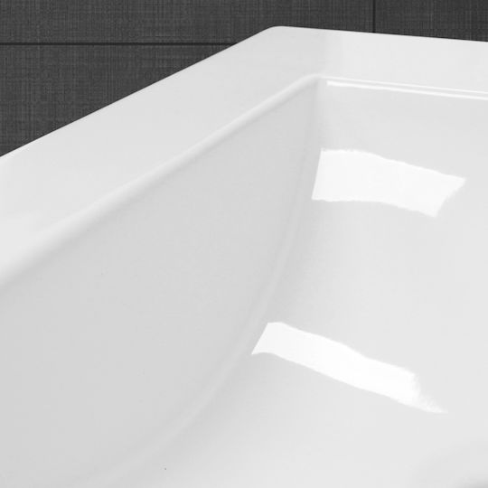 ECD Germany Aufgesetztes Waschbecken Keramik 81x46.5x17.5cm Weiß