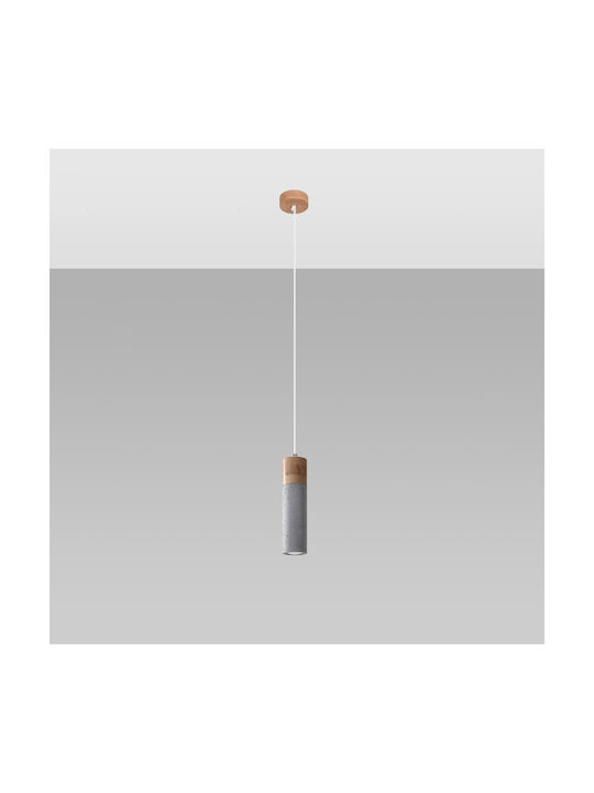 Sollux Zane 1 Pendant Light Gray with Socket GU10 31.5x15cm