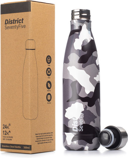 District75 Sticlă Pentru Copii Termos Din Oțel Inoxidabil Cu Capac Cu Filet Antivărsare 500ml