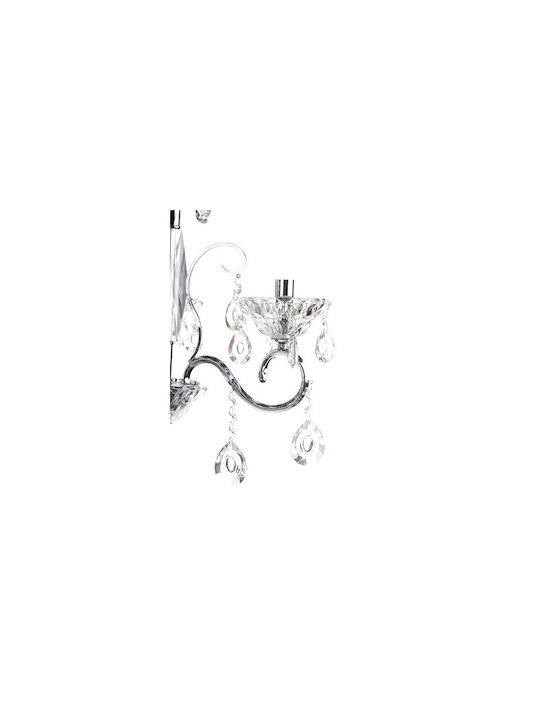Keskor Chandelier with Crystals 3xE14 Silver 48cm 6082/3 CH