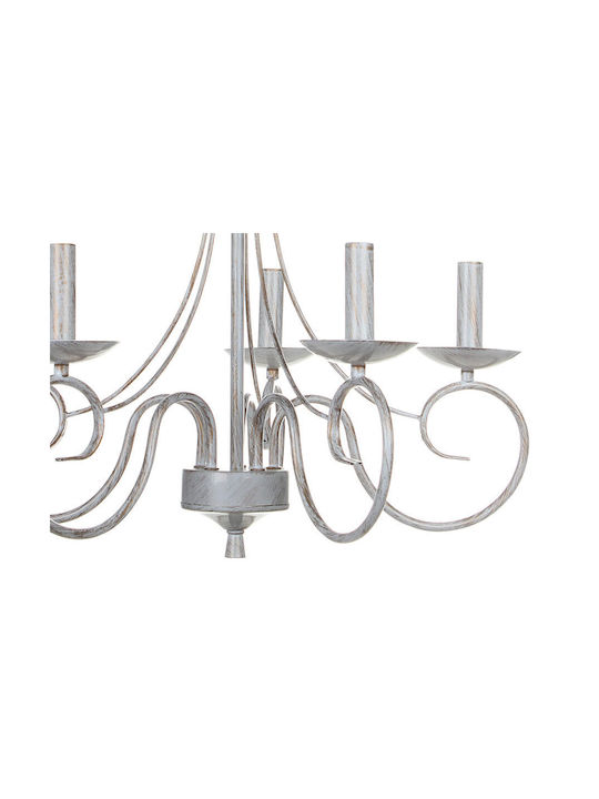 Keskor Candelabru Ø54cm Cu Sfeșnice Alb Keskor Candelabru Ø54cm Cu Sfeșnice Alb