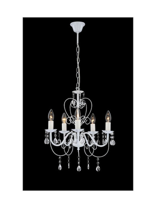 Globo Lighting Pinja Chandelier Candlestick 6xE14 White 63126-5