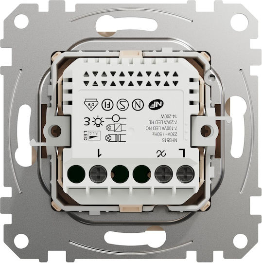 Schneider Electric Sedna Вграден Димер превключвател без Рамка LED Ротационен 200W в Бежов Цвят
