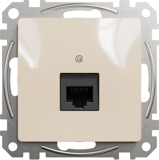 Schneider Electric Sedna Einzel Netzsteckdosenmechanismus RJ45 Typ Cat6 in Beige Farbe SDD112461
