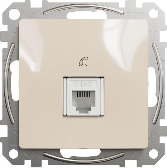 Schneider Electric Sedna Design Πρίζα Τηλεφώνου χωρίς Πλαίσιο Μονή σε Μπεζ Χρώμα SDD112491