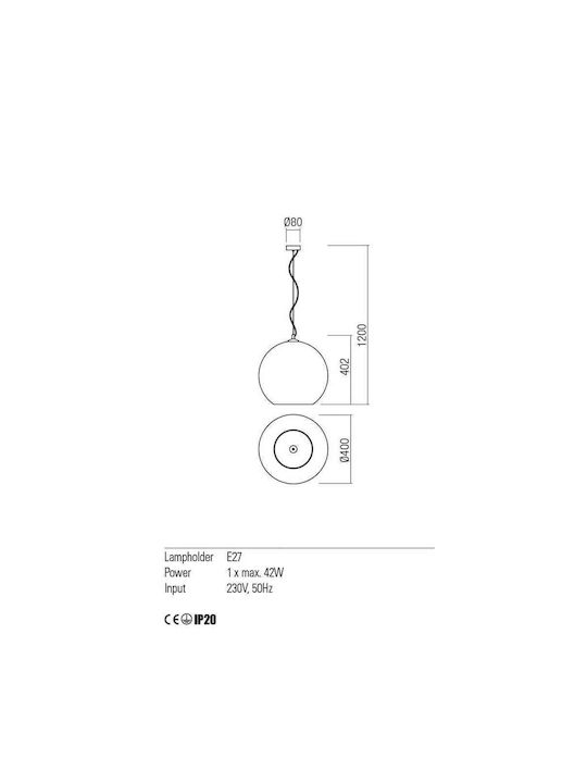 Redo Group Pendant Light Single-Light for Socket E27 Bronze