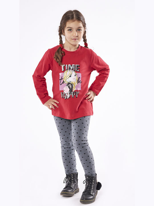 Εβίτα Kids Set with Leggings Winter 2pcs Red