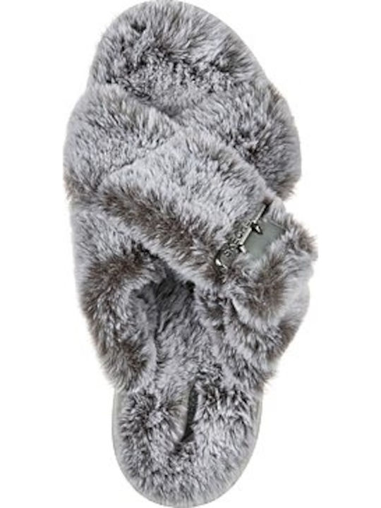 GO Lounge Winter Women's Slippers with Fur Gray