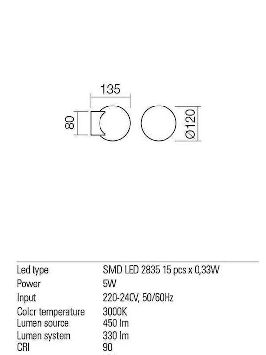 Redo Group Πλαφονιέρα LED 5W 3000K