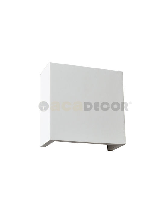 Aca Block Klassisch Leuchte Wand mit Fassung G9 Weiß 7x7x7cm