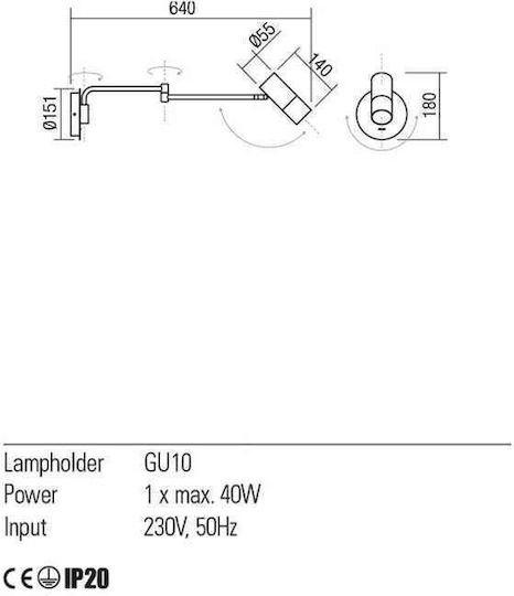 Redo Group Modern Lamp Wall with Socket GU10 White