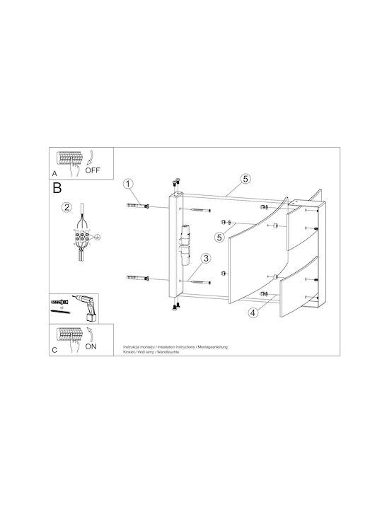 Sollux Celia Modern Lamp Wall with Socket G9 White 42x20x15cm