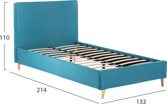 Maylin Pat Semi-dublu Turcoaz cu Lamele pentru Saltea 120x200cm