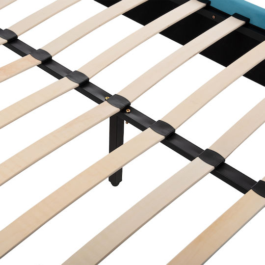 Maylin Pat Semi-dublu Turcoaz cu Lamele pentru Saltea 120x200cm