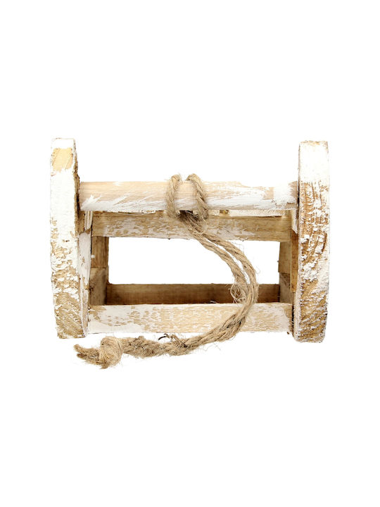 ECD Germany Beleuchtet Weihnachtliche Holz Figur Schlitten Weiß Höhe 31.5cm