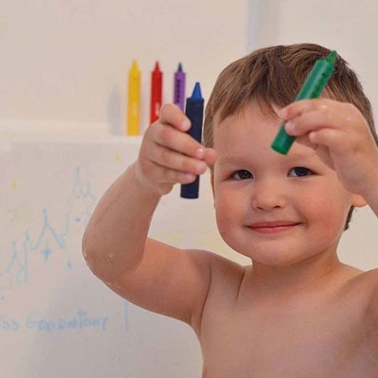 Nuby Bath Time Crayon Μαρκαδόροι Μπάνιου για 3+ Μηνών 5τμχ