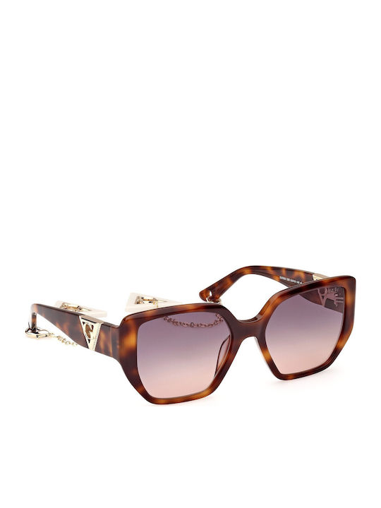 Guess Women's Sunglasses with Brown Tartaruga Horn-Rimmed Frame and Grey Gradient Lens GU7892 52B