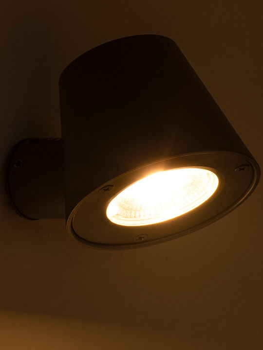 GloboStar Gardenia Wall-Mounted Outdoor Lighting Spot LED IP65 7W with Warm White Light Double Beam 9.5x13x7.7cm