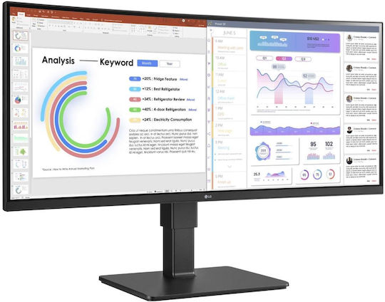 34BQ77QB-B Ultrawide IPS HDR Curbat Monitor 34" QHD 3440x1440 cu Timp de Răspuns 5ms GTG