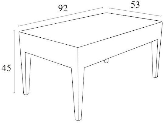 Masa Masa de lounge pentru spații exterioare Ratan Miami Gri 92x53x45buc