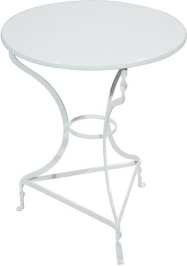 Liza Outdoor Dinner Free Standing Metal Table White 60x60x73cm