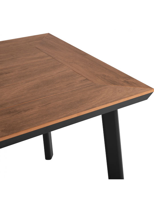 Taber Outdoor Dinner Free Standing Table with Polywood Surface and Aluminum Frame Anthracite 80x80x72cm