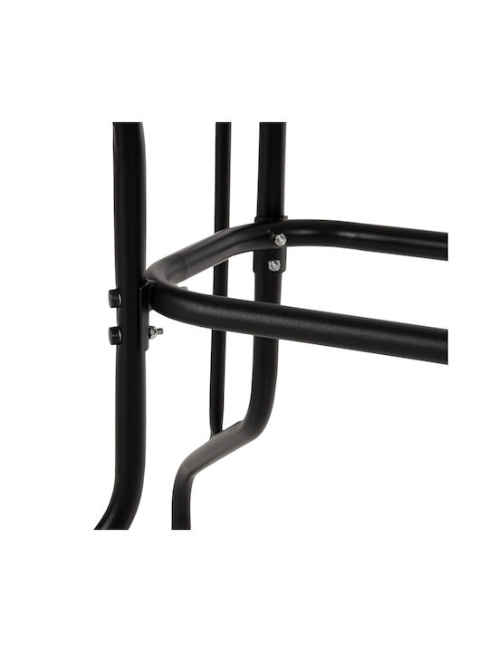 Adam Outdoor Dinner Free Standing Table with Glass Surface and Metal Frame Black 110x60x71cm