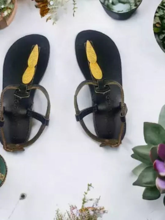 Damen Flache Sandalen in Schwarz Farbe
