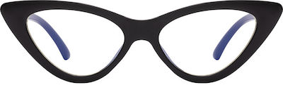 Pervedere Serano Women's Acetate Blue Light Blocking Glasses Cat Eye Black