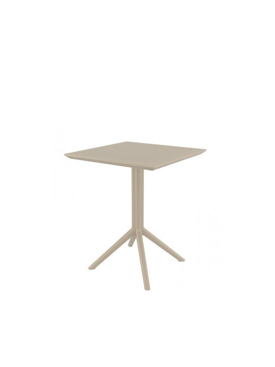 Sky Outdoor Dinner Polypropylene Table Taupe 70x70x74cm