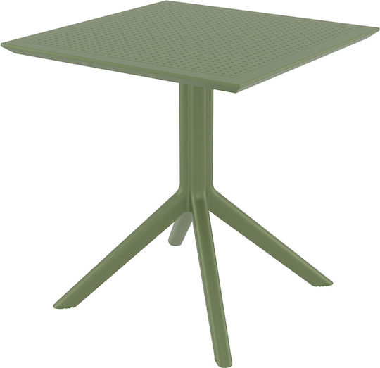 Tisch für kleine Außenbereiche Stabil Sky Olive Green 80x80x74cm