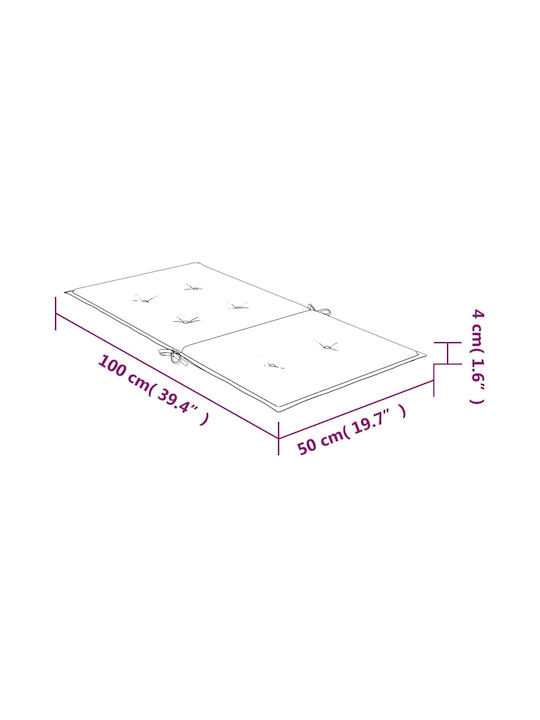 vidaXL Μαξιλάρι Καρέκλας Κήπου με Πλάτη Ροζ 6τμχ 50x100εκ.