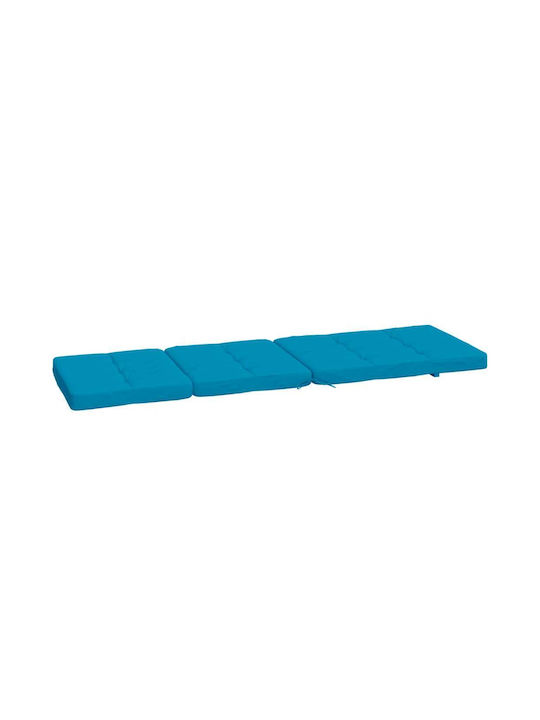 vidaXL Pernă Waterproof Pentru Pat De Soare Cu Spătar Albastru Deschis 2 Bucăți 55x180 cm