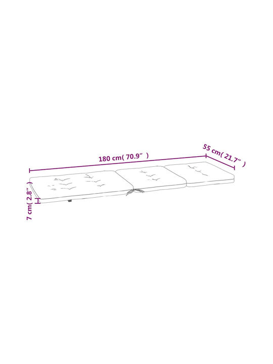 vidaXL Pernă Waterproof Pentru Pat De Soare Cu Spătar Verde 2 Buc 55x180 Cm
