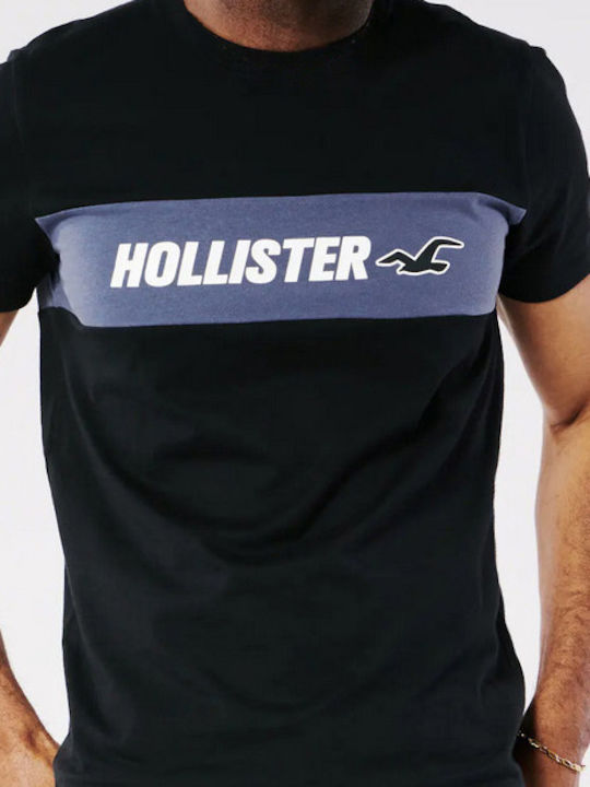 Hollister Herren T-Shirt Kurzarm Schwarz