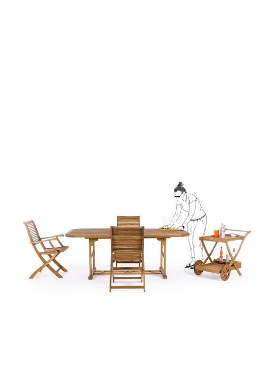 Bar-Tisch für Kleine Außenbereiche aus Akazie Noemi 89x56x76cm