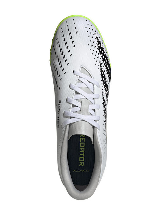 adidas Predator Accuracy.4 Ποδοσφαιρικά Παπούτσια με Σχάρα TF Λευκά