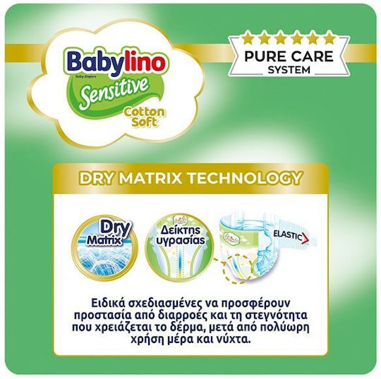 Babylino Tape Diapers Sensitive Cotton Soft No. 4+ for 10-15kg 46pcs