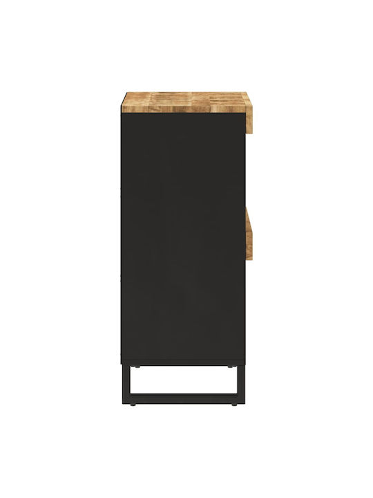 Ντουλάπι Σαλονιού από Μασίφ Ξύλο Μαύρο 60x33x75cm