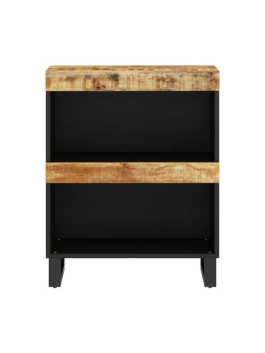 Ντουλάπι Σαλονιού από Μασίφ Ξύλο Μαύρο 60x33x75cm