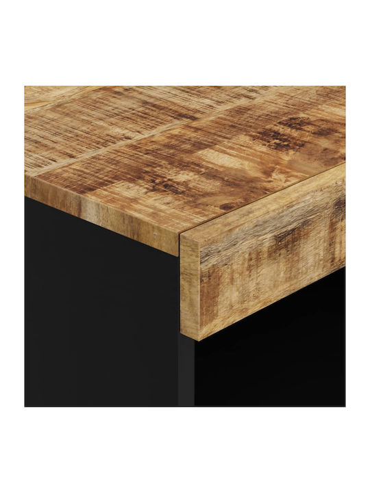 Ντουλάπι Σαλονιού από Μασίφ Ξύλο Μαύρο 60x33x75cm