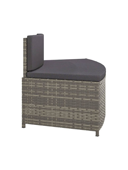 Bancă Exterior Rattan cu Perne 73x45x30cm