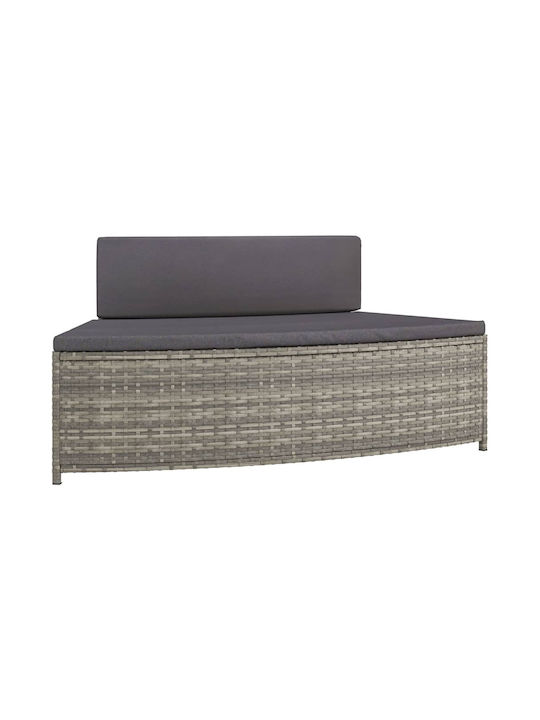 Bancă Exterior Rattan cu Perne 73x45x30cm