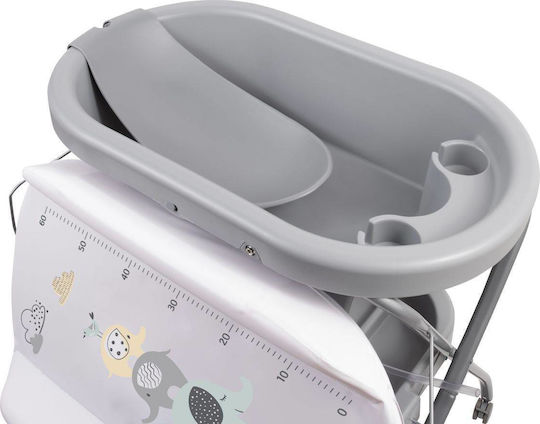 FreeOn Baby Bath and Changing Table Elephants White - Gray