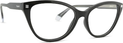 Polaroid Plastic Eyeglass Frame Cat Eye Black PLD D493 807