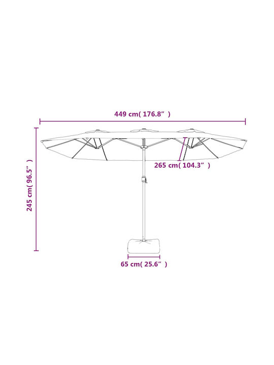Runder Metall-Garten- und Terrassen-Sonnenschirm Grüne F4.49xY2.45m
