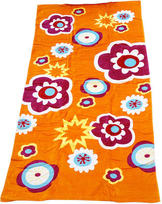 Beach Towel Cotton Orange 185x83cm.