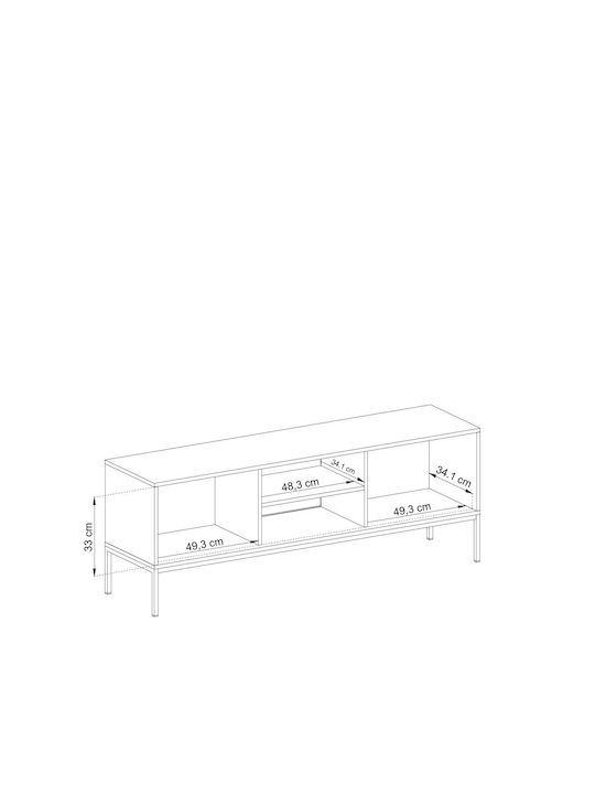 Έπιπλο Τηλεόρασης Mono Μπεζ + Χρυσό Μ153.4xΠ39xΥ56cm